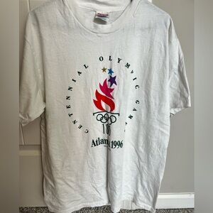 1996 Atlanta Olympic Games Centennial  T-Shirt (large) White w/Olympic Logo